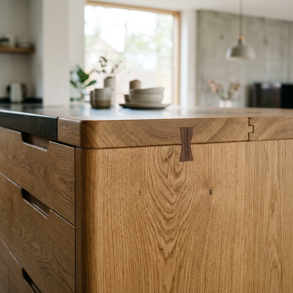 Exquisite close-up of premium wooden joinery